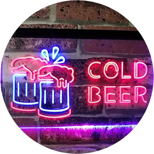Miniatura 18 de ADVPRO Letrero de neón LED de doble color azul y rojo de 24 x 16 pulgadas st6s64-i2069-br de Cold Beer Bar Pub Club Décor azul y Red