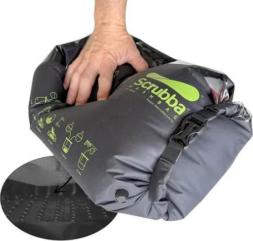 Scrubba Bolsa de Lavado Máquina de Lavar Portátil – Máquina de Lavar Manual Ligera para Viajes, Camping, Lavandería, Ropa de Bebé – Artículos