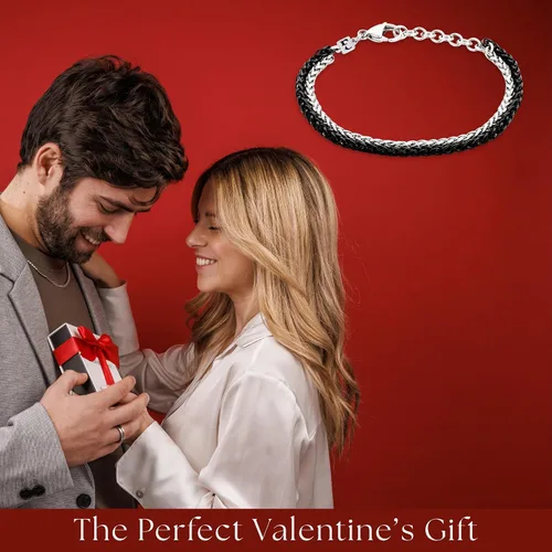 Miniatura 2 de Galis Pulsera Dvir para hombre, acero inoxidable para hombres, pulseras de cadena de cuerda que no se deslustra, regalo de cumpleaños elegante