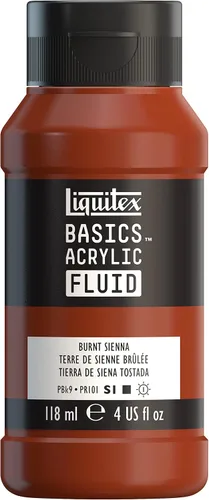 Miniatura 35 de Liquitex BASICS Pintura acrílica fluida, botella de 118ml (4 onzas), tono amarillo cadmio medio Tono medio amarillo cadmio
