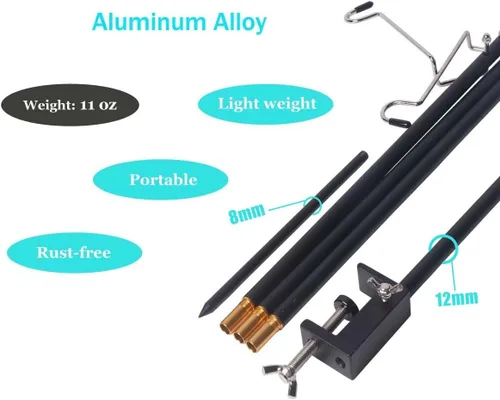 Miniatura 3 de Hikeman Soporte plegable para farol, soporte de lámpara portátil, soporte de luz plegable para camping, pesca, picnic, barbacoa, actividades al aire