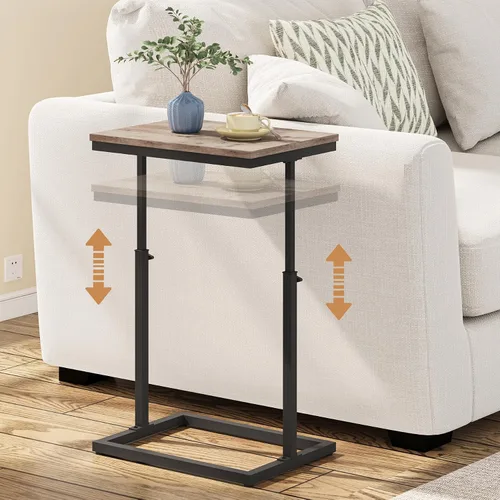 Miniatura 16 de TUTOTAK Mesa auxiliar, mesa auxiliar, mesa de sofá alta, mesa de sofá, sala de estar, dormitorio, negro TB01BK083P