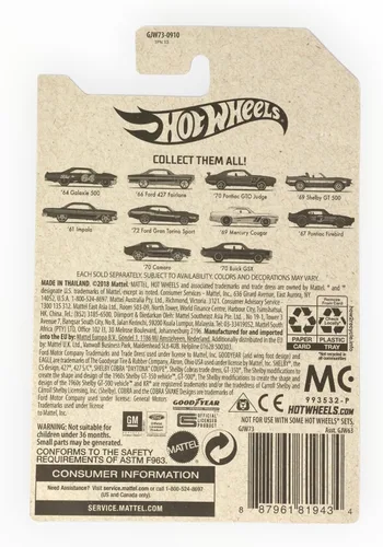 Miniatura 2 de Hot Wheels Serie de coches American Steel Muscle 2020, Camaro verde '70 9/10