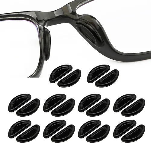 Almohadillas de nariz para gafas, 0.079 pulgadas de grosor adhesivo antideslizante de silicona para lentes, almohadilla de nariz de silicona suave