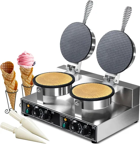 Máquina de hacer gofres comercial comercial de 2600 W, máquina profesional para hacer gofres de cono, máquina eléctrica comercial para hacer gofres