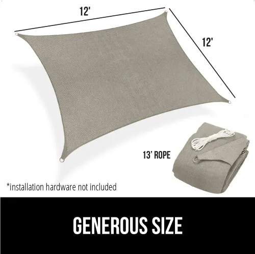 Miniatura 9 de GORILLA GRIP Toldo Solar Resistente, Protección UV Resistente a la Decoloración, Desgarros y Óxido, Parasol Rectangular, Bordes Curvos Bloquean