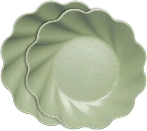 Miniatura 17 de Sophistiplate Platos de cena compostables ecológicos – Hecho de fibra de madera de bambú y caña de azúcar – Platos biodegradables y desechables