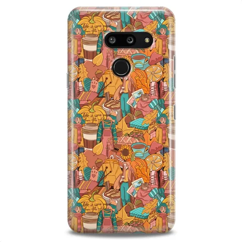 Miniatura 3 de Funda de repuesto para LG G7 ThinkQ Fit Velvet G6 V60 5G V50 V40 V35 V30 Plus W30 Otoño Slim Fit Café Suave Lindo Estampado de Calabaza Silicona