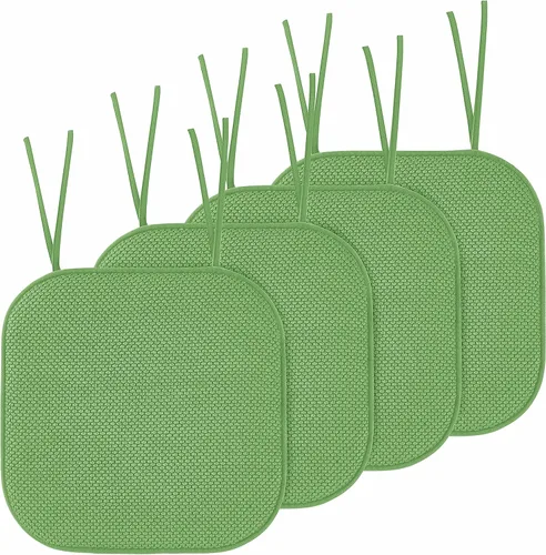 Miniatura 39 de Elegant Comfort Fundas de cojín para silla con lazos y parte trasera de goma antideslizante, espuma viscoelástica gruesa, almohadilla de cojín