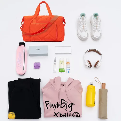 Miniatura 7 de Tinzonc Bolsa deportiva de gimnasio para mujer, bolsa de lona de viaje, bolsa de hombro para mujeres y niñas, viajes, gimnasio, yoga, escuela