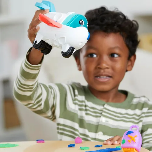 Miniatura 5 de Play-Doh Airplane Explorer - Juego de iniciación, juguetes preescolares para niñas y niños de 3 años y más con Jet, tapete de juego de mapa