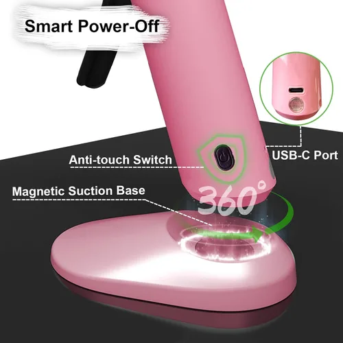 Miniatura 2 de Kit de pistola de pegamento caliente inalámbrica MONVICT, pistola de pegamento rosa mini recargable USB-C con 40 piezas de barras de pegamento