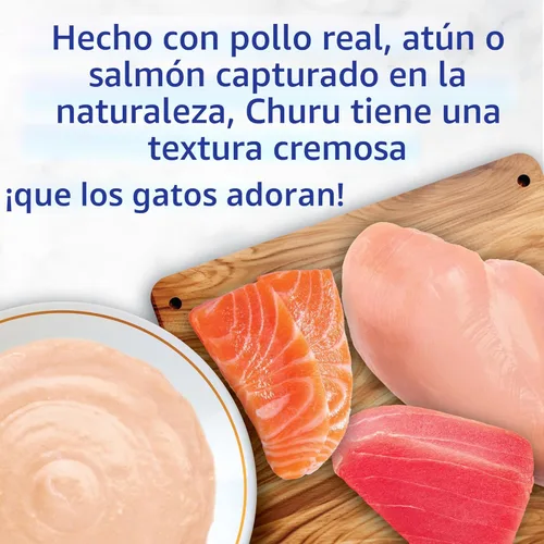 Miniatura 2 de INABA Churu - Bocadillos para gatos, puré cremoso para gatos, sin cereales, que se puede lamer y exprimir, suplemento con vitamina E y taurina, 0.5