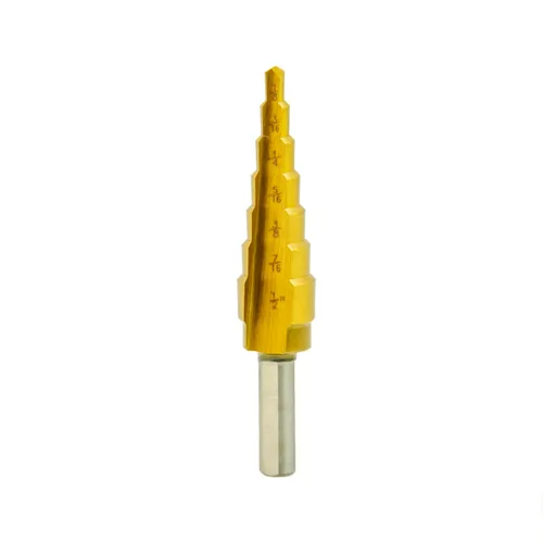 Miniatura 2 de Juego de brocas escalonadas de acero de alta velocidad de titanio - Broca escalonada Unibit para metal, resistente (1/8 a 1/2 pulgadas)
