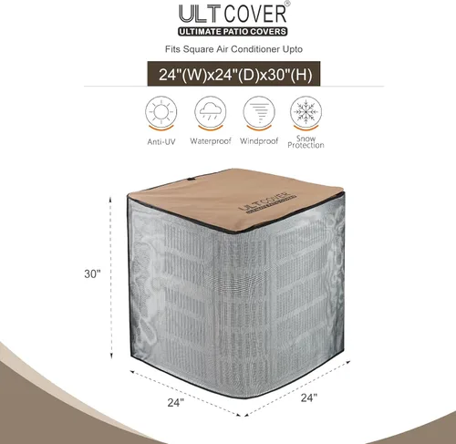 Miniatura 2 de ULTCOVER 2 en 1 malla completa con tela impermeable superior aire acondicionado cubierta defensor 24 pulgadas de ancho x 24 pulgadas de profundidad