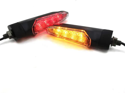 Luz de señal de giro LED de alta luminosidad+luz de día para Yamaha MT-09 para Kawasaki Z800 para Suzuki GSX para Honda CBR1000 CBR600 - ámbar/rojo