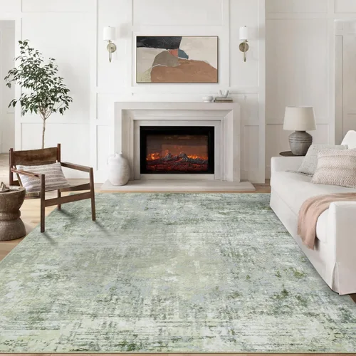 Miniatura 47 de Alfombra lavable de 4 x 6 pies para sala de estar, alfombra grande moderna para comedor y dormitorio, antideslizante, pelo bajo, 4 x 6 pulgadas
