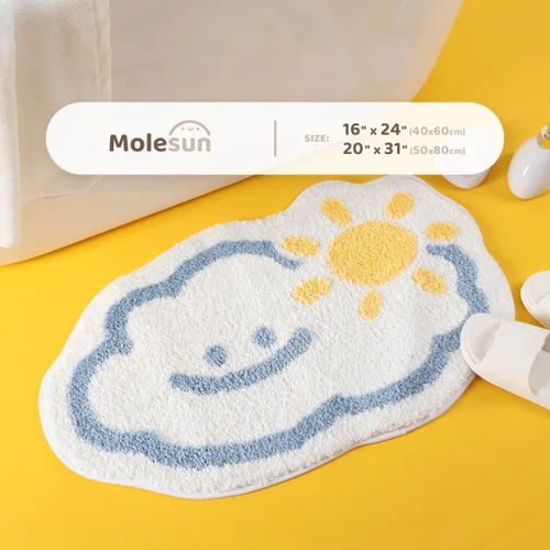 Miniatura 2 de Molesun Alfombra de baño bonita, alfombra de ducha de microfibra de felpa antideslizante, absorbente de agua, divertidos tapetes de animales