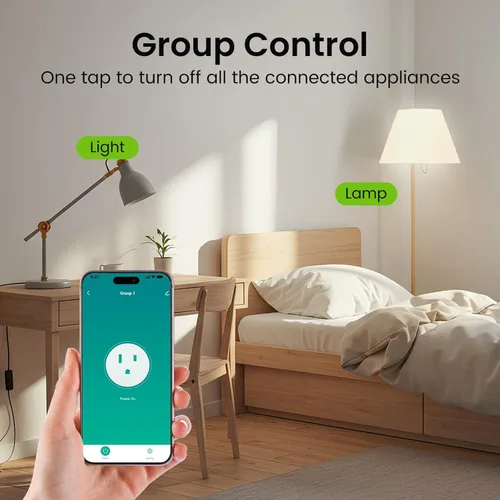 Miniatura 5 de GHome Smart Enchufe pequeño, enchufe inteligente WiFi funciona con Alexa y Google Home, salida de temporizador con control de aplicación, solo red