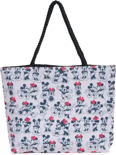 Disney Bolso de mano Mickey Mouse y Minnie Mouse, bolso grande para vacaciones en parque temático, bolsa de viaje, bolsa grande, bolsa de trabajo,