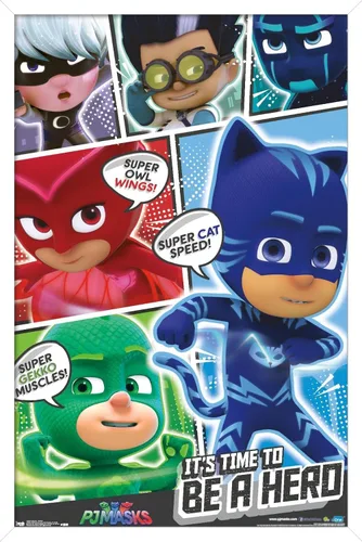 Miniatura 13 de Trends International PJ Masks - Póster de pared, 14.725 x 22.375 pulgadas, versión enmarcada de madera de granero