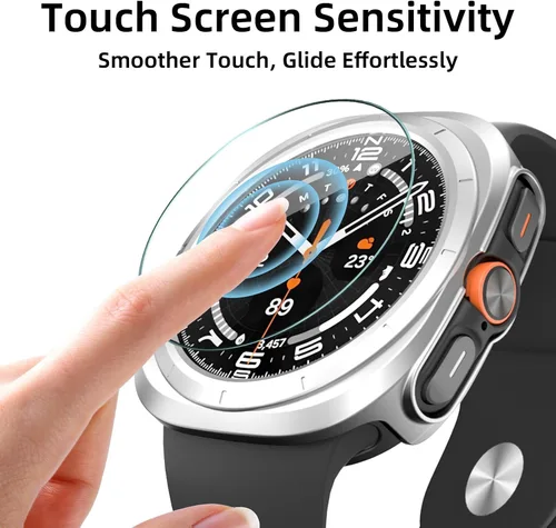 Miniatura 3 de Paquete de 2+2 protectores de pantalla para Galaxy Ultra Watch de 1.772 pulgadas, película protectora de vidrio templado HD con funda protectora