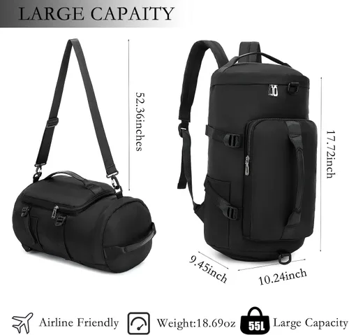 Miniatura 3 de Bolsa de gimnasio para mujer, mochila de lona impermeable, bolsa deportiva con compartimento para zapatos, mochila de mano para viajes, yoga