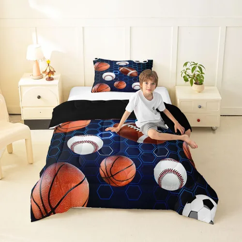 Miniatura 14 de Erosebridal Juego de edredón de bandera estadounidense tamaño individual para niños y adolescentes, juego de ropa de cama de camuflaje, edredón