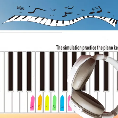 Miniatura 6 de Teclado de 88 teclas, tabla de notas de piano, teclado de piano, guía de práctica de simulación de dedos, guía de práctica de ayuda