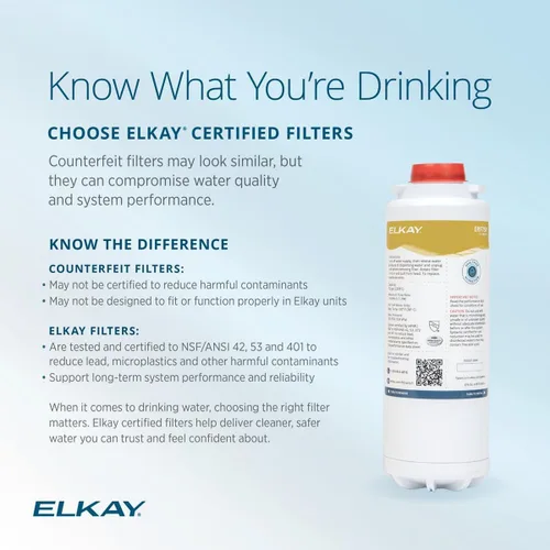 Miniatura 5 de Elkay Genuino ERF750 WaterSentry plomo + microplásticos NSF/ANSI certificado residencial filtro residencial (ezH2O Liv y grifo filtrado)