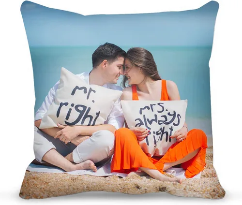 Almohada personalizada, almohadas de fotos personalizadas con relleno, 20 x 20 pulgadas con impresión dúplex de imagen/texto, regalo único para