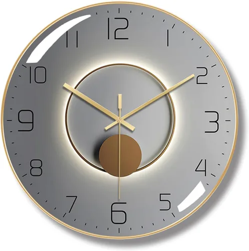 Miniatura 11 de ErgoCar Reloj de pared silencioso moderno de arte deco metálico - Sin tictac y adecuado para sala de estar y dormitorio