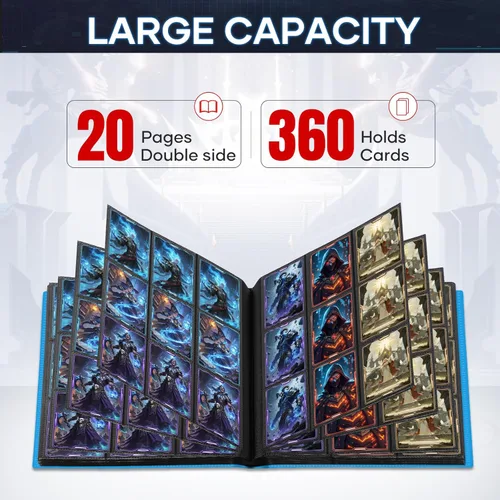 Miniatura 5 de Carpeta de Cartas Coleccionables, Carpeta de Álbum de Cartas Libro Compatible con MTG Béisbol Fútbol Americano Tarjetas Deportivas, Carpeta de Azul