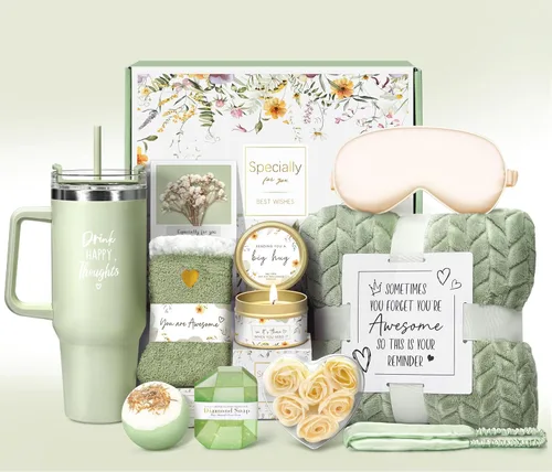 Miniatura 10 de Regalos de cumpleaños para mujeres, cuidado personal, regalos de pronta recuperación, cesta de regalo de spa relajante de lavanda - paquete