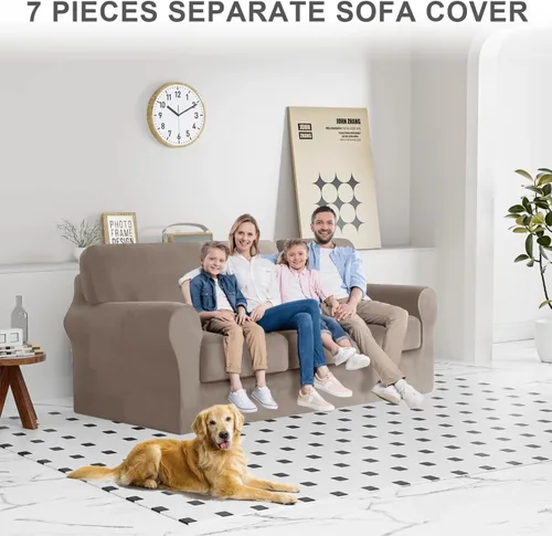 Miniatura 48 de Funda para Sofá de Terciopelo, Fundas Elásticas para Sofá para Funda Principal Separada/Respaldos y Cojines de Asiento, Funda para Sofá, para Fundas