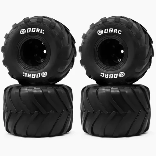 OGRC 1.0 RC Monster Truck Juego de neumáticos para FCX24 SCX24 C10 JLU Deadbolt Gladiator Bronco 1/24 Crawler Car (negro)