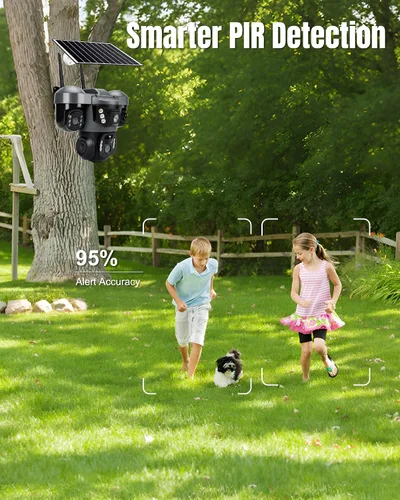 Miniatura 9 de KEPEAK Solar Security Camera Outdoor Wireless, Triple Lens PTZ Camera, 360° Pan Tilt, Color Night Vision, PIR Motion Detection, Two-Way Audio