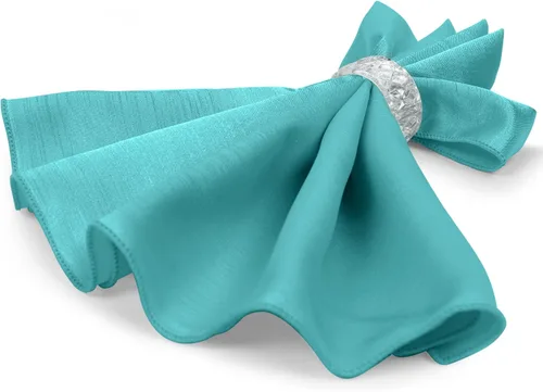 Miniatura 7 de Ultimate Textile -1 docena - Reversible Shantung Satin - Majestic - Servilletas de tela Majestic de 17 x 17 pulgadas azul caribeño