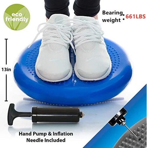 Miniatura 5 de Cojín de estabilidad inflado, cojín de asiento de equilibrio de yoga para aliviar el dolor, recuperación del suelo pélvico, entrenamiento de Azul