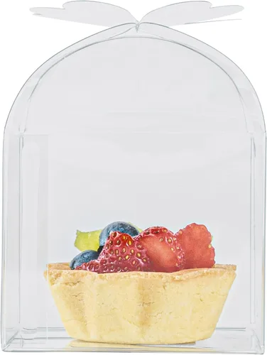 Miniatura 10 de Restaurantware - Cajas de recuerdo de boda de 2.8 x 2.4 pulgadas, 100 cajas de dulces transparentes con parte superior de trébol. Para bodas, baby