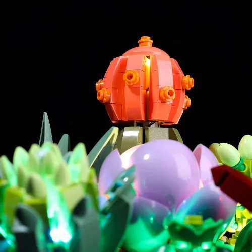 Miniatura 9 de Kyglaring Kit de iluminación LED para Lego Succulents 10309 - Juego de construcción de modelos, moderno, multicolor, interior, control remoto