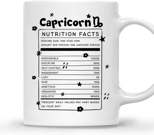 Miniatura 8 de Gossby Aquarius Nutrition Fact Taza de café – Regalo del signo del zodiaco para mujeres, cumpleaños, regalo de astrología de Navidad para mujeres