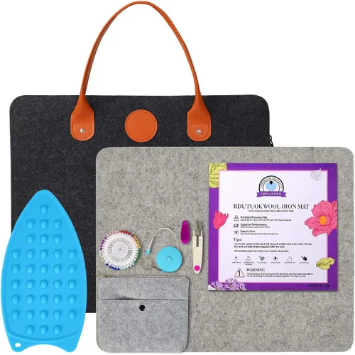 Miniatura 14 de Rdutuok Tapete de Prensado de Lana de 17"x13.5" 100% Lana Afieltrada de Nueva Zelanda Tapete de Planchado para Acolchadores, Costura, Suministros