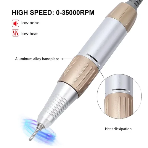 Miniatura 3 de Taladro eléctrico de uñas de 35000 rpm, mango de repuesto para pulidor de uñas eléctrico, mango de taladro de uñas, pieza de mano para pulidor