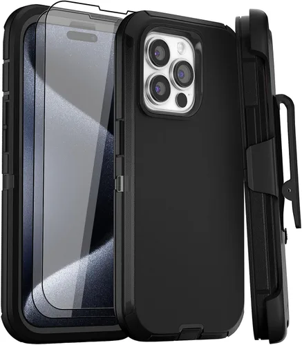 Miniatura 12 de Funda para iPhone 11 con 2 protectores de pantalla, protección contra caídas, cuerpo completo, resistente de servicio pesado, de grado militar, a