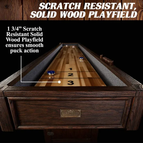 Miniatura 2 de Barrington Billiards 12' Webster Shuffleboard Table with Scratch-Resistant Playfield and 8 Puck Set