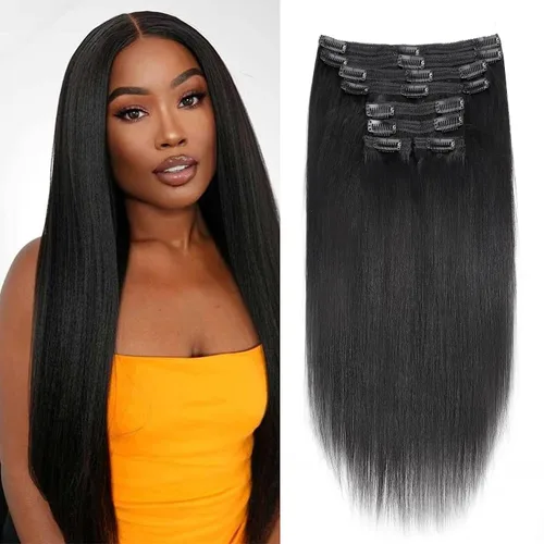 Miniatura 83 de Extensiones de cabello con clip de 12 pulgadas, rizado birmano, negro natural, extensiones de cabello con clip rizado birmano, cabello humano real