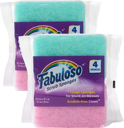 Miniatura 8 de Esponjas Fabuloso, Púrpura - Limpiador sin arañazos para platos y superficies - Esponja para lavar platos para una experiencia de limpieza audaz