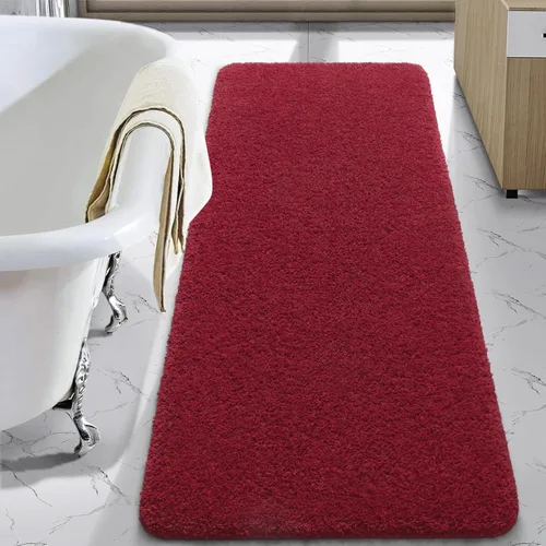 Miniatura 11 de LOCHAS - Tapete de baño de 24x70 pulgadas, suave, grueso y absorbente, hecho de microfibra, para el baño, lavable a máquina, tapete antideslizante