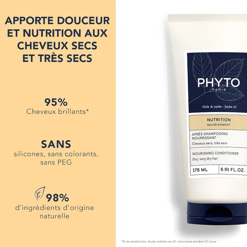 Miniatura 2 de PHYTO NOURISHMENT Acondicionador nutritivo con aceite de jojoba, para cabello seco, acondicionador hidratante e hidratante, 5.91 fl. oz